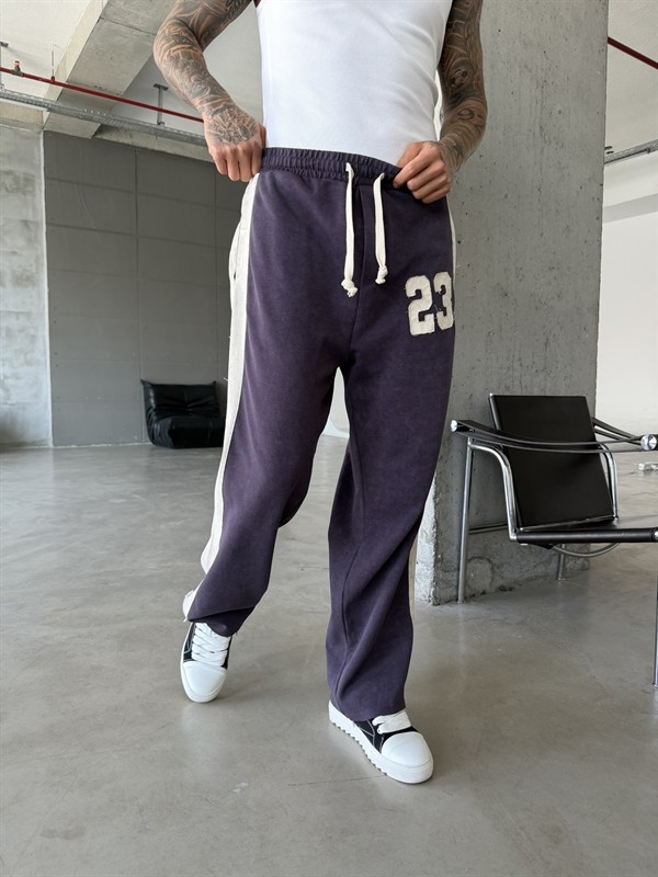 23 Premium Acid Yıkama Şeritli Eşofman - Mürdün