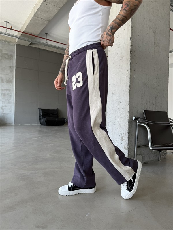 23 Premium Acid Yıkama Şeritli Eşofman - Mürdün