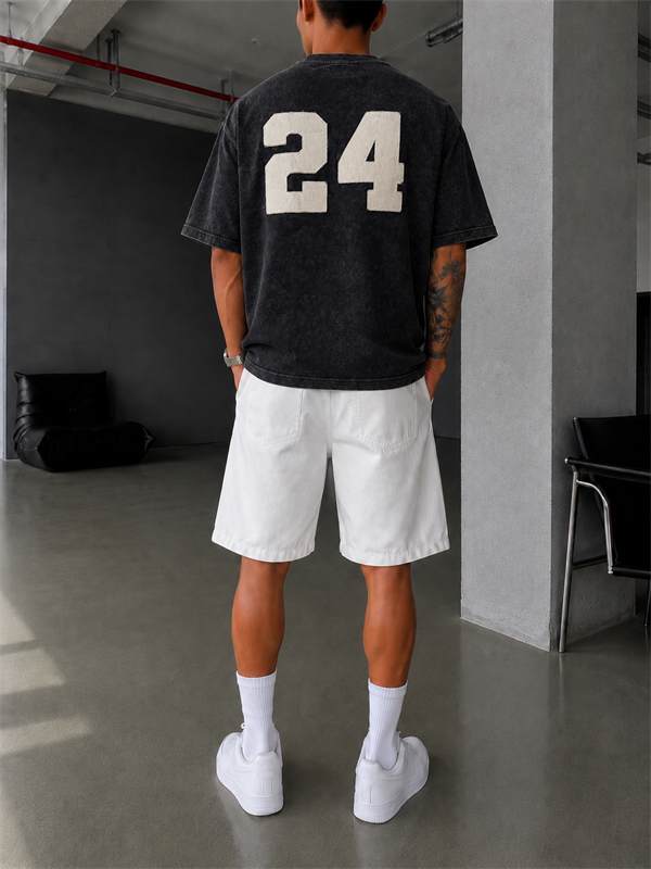 24 Pacht Nakışlı Premium Yıkamalı T-Shirt