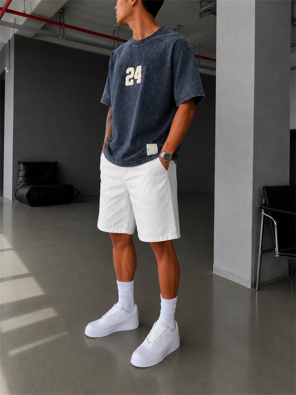 24 Pacht Nakışlı Premium Yıkamalı T-Shirt
