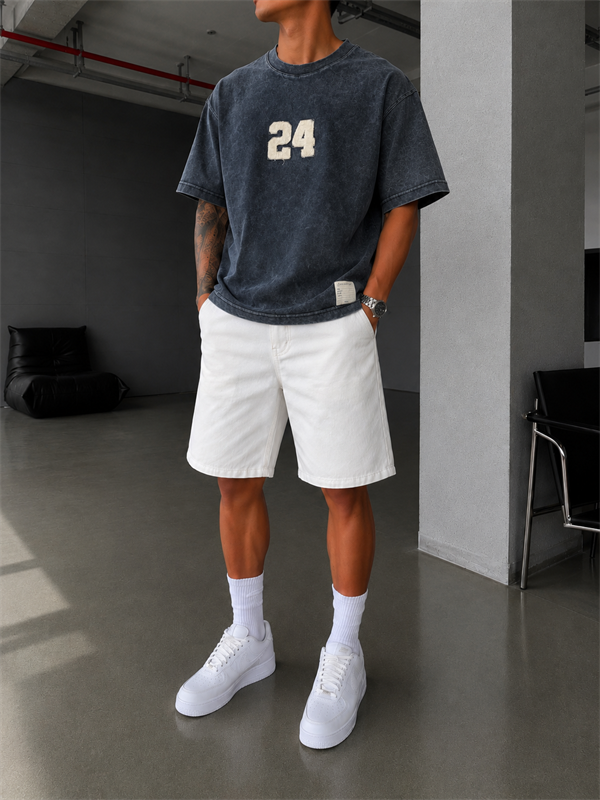 24 Pacht Nakışlı Premium Yıkamalı T-Shirt