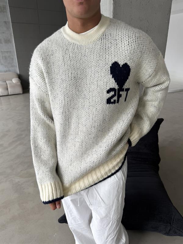 2FT Triko Premium Triko Kazak - Beyaz