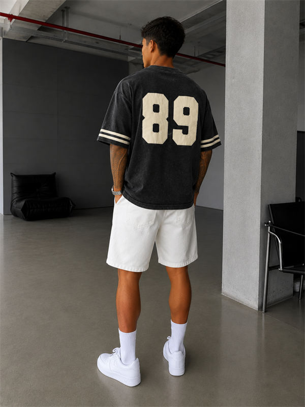 89 Nakışlı Premium Yıkamalı T-Shirt