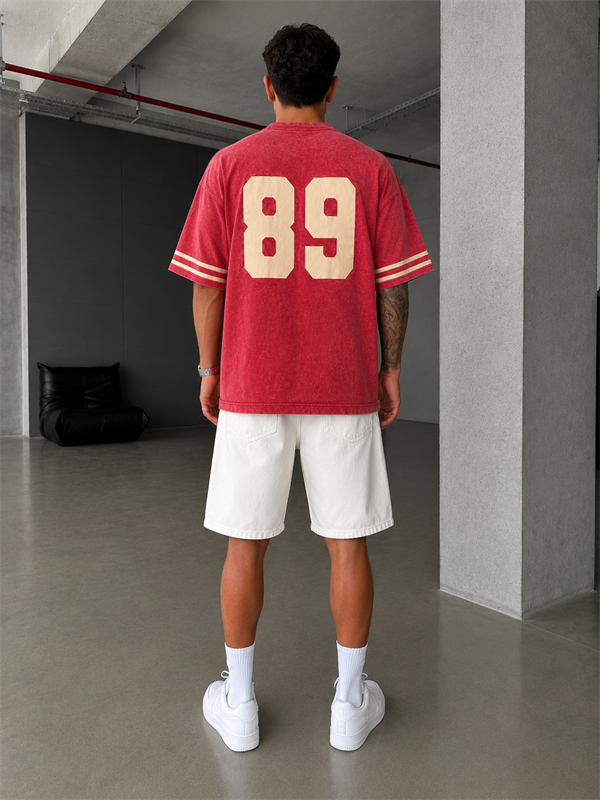 89 Nakışlı Premium Yıkamalı T-Shirt