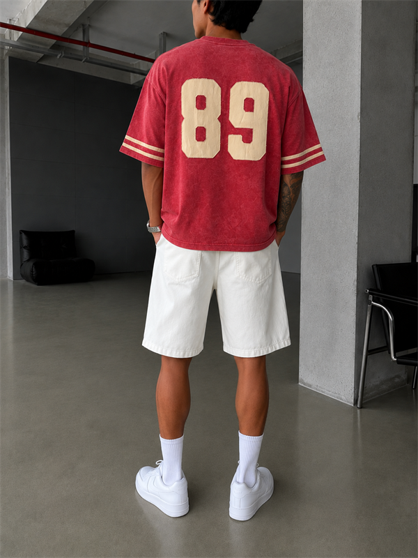 89 Nakışlı Premium Yıkamalı T-Shirt