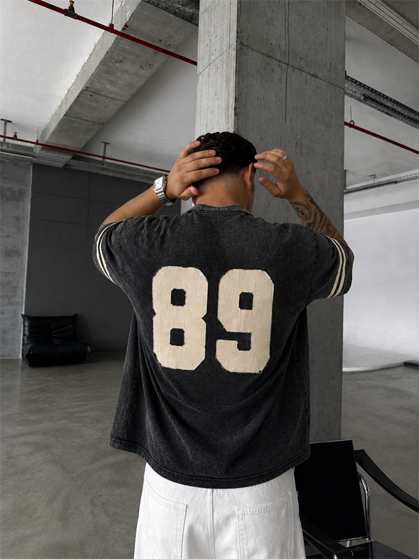 89 Nakışlı Premium Yıkamalı T-Shirt