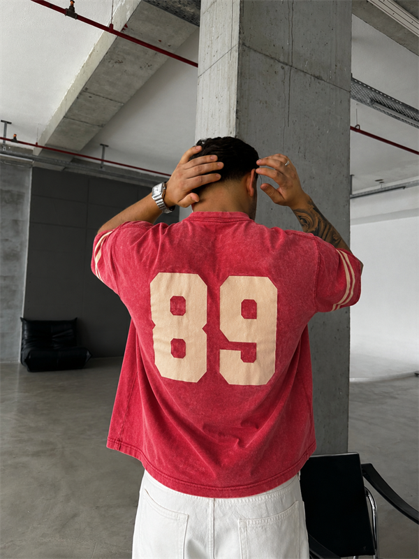 89 Nakışlı Premium Yıkamalı T-Shirt