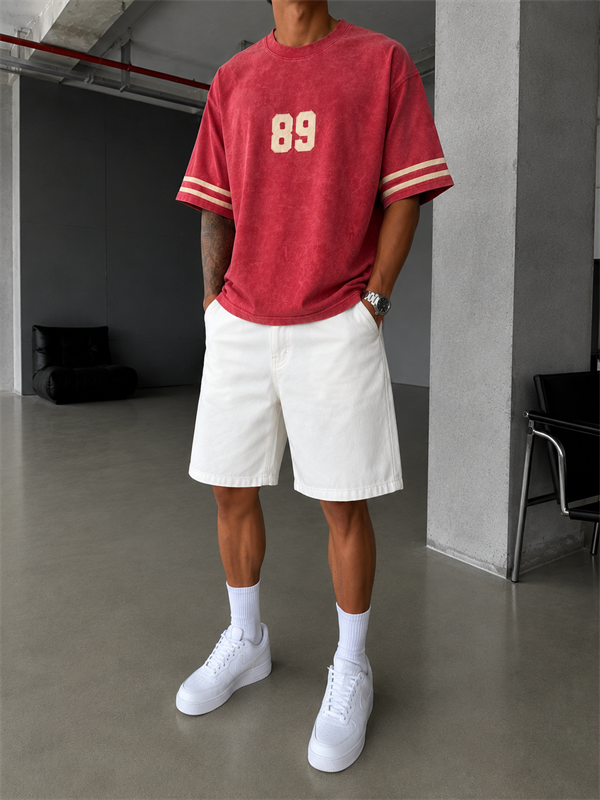 89 Nakışlı Premium Yıkamalı T-Shirt