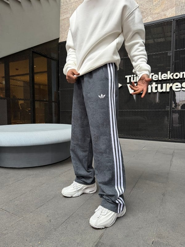 Acid Yıkamalı AD Premium Baggy Eşofman - Füme