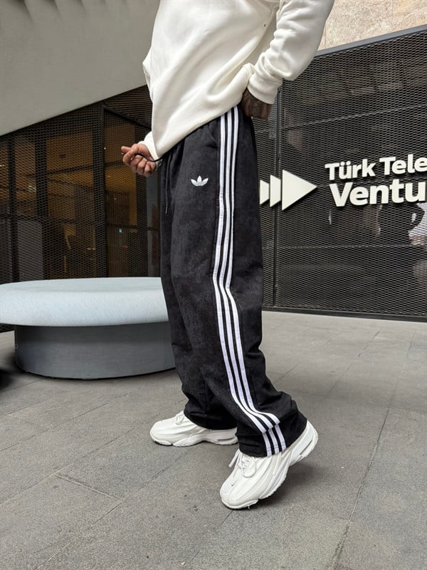 Acid Yıkamalı AD Premium Baggy Eşofman - Siyah