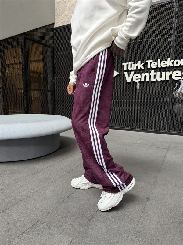 Acid Yıkamalı AD Premium Baggy Eşofman - Bordo