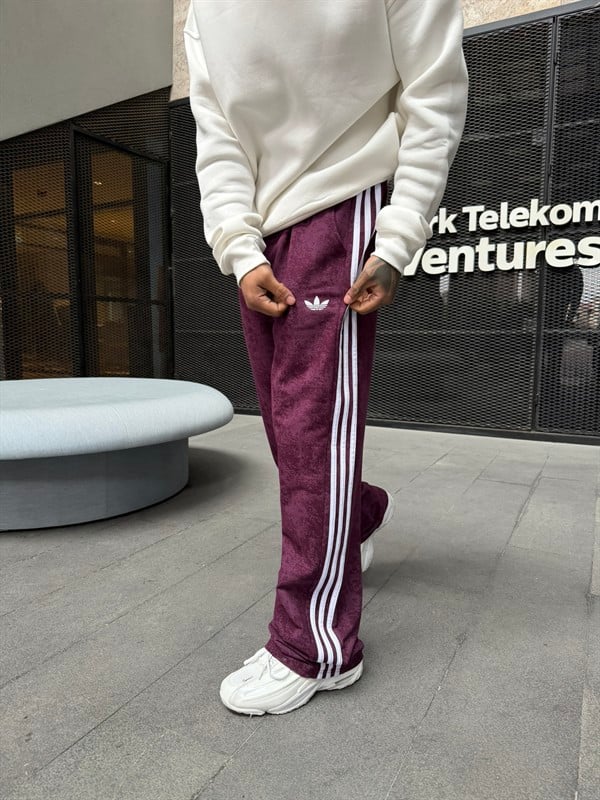 Acid Yıkamalı AD Premium Baggy Eşofman - Bordo