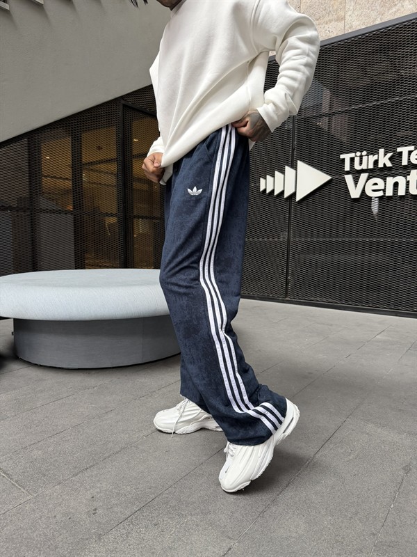 Acid Yıkamalı AD Premium Baggy Eşofman - İndigo