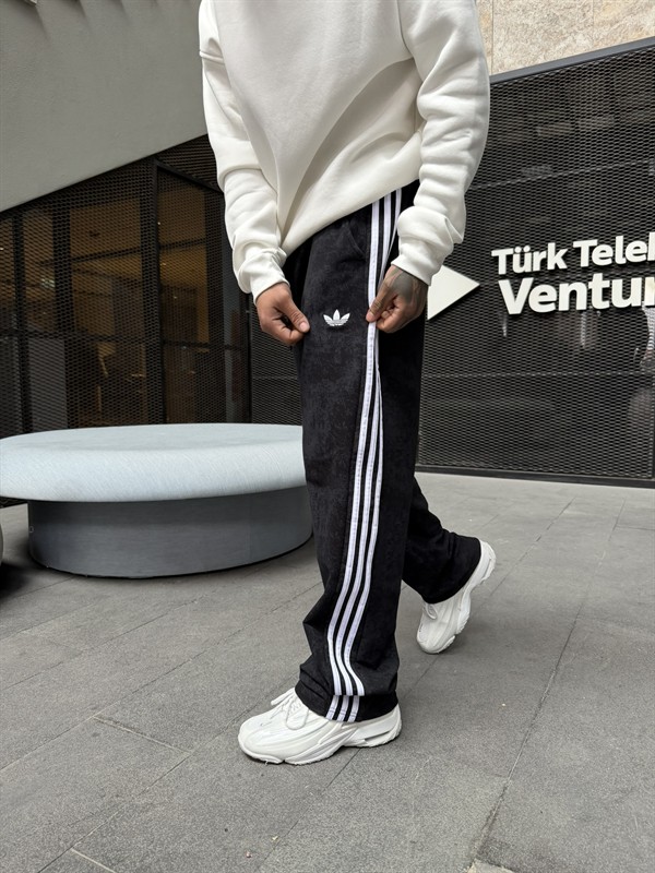 Acid Yıkamalı AD Premium Baggy Eşofman - Siyah