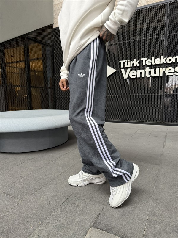 Acid Yıkamalı AD Premium Baggy Eşofman - Füme