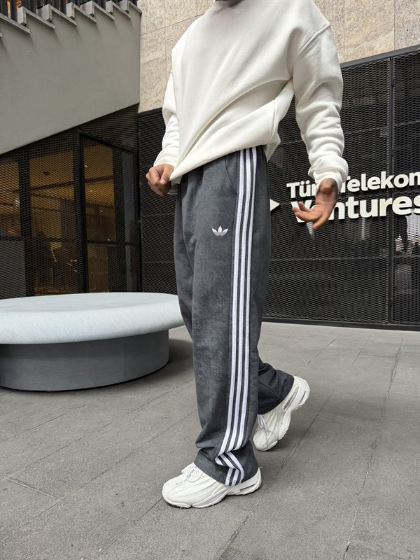 Acid Yıkamalı AD Premium Baggy Eşofman - Füme