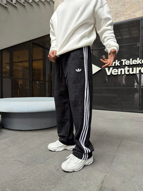 Acid Yıkamalı AD Premium Baggy Eşofman - Siyah