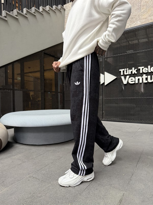 Acid Yıkamalı AD Premium Baggy Eşofman - Siyah