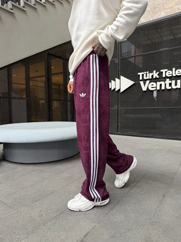 Acid Yıkamalı AD Premium Baggy Eşofman - Bordo