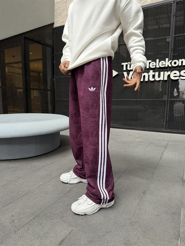 Acid Yıkamalı AD Premium Baggy Eşofman - Bordo