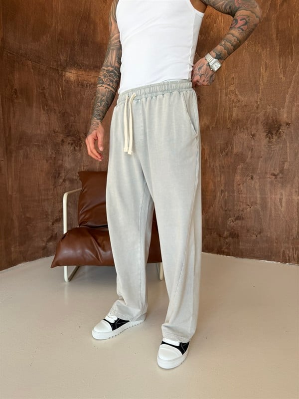 Acid Yıkamalı Premium Baggy Eşofman - Gri