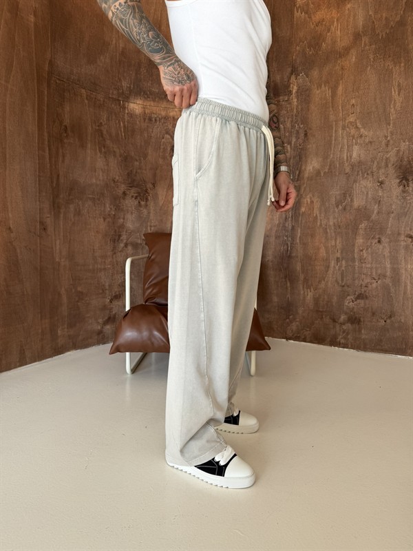 Acid Yıkamalı Premium Baggy Eşofman - Gri