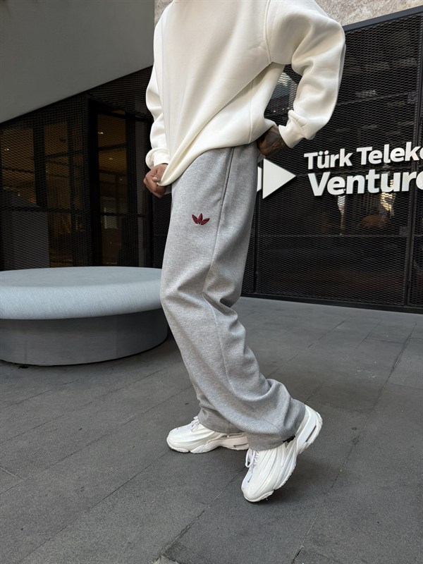 AD Basic Nakışlı Baggy Eşofman - Gri