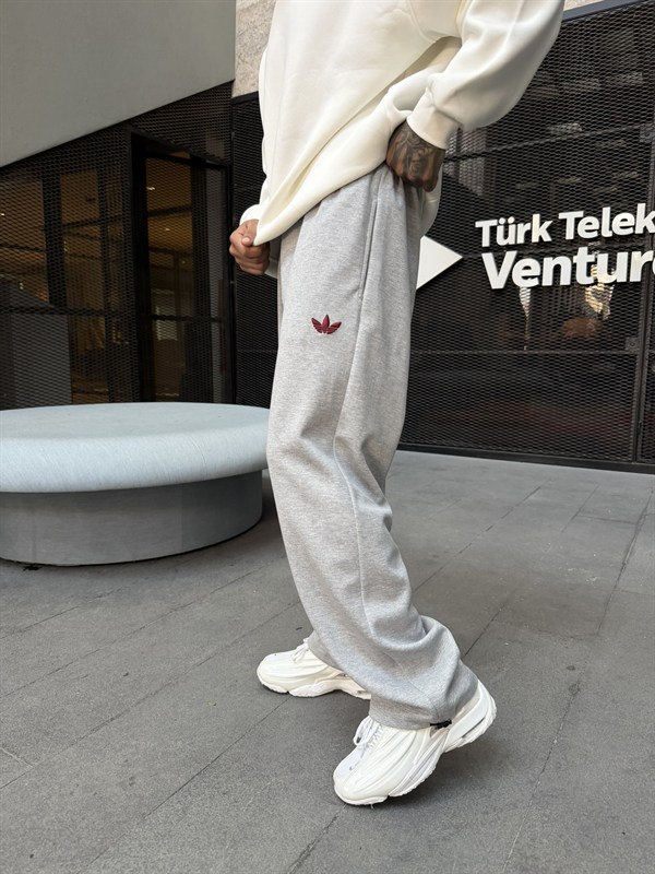 AD Basic Nakışlı Baggy Eşofman - Gri
