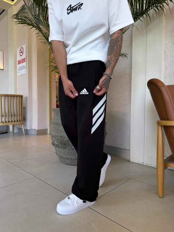 AD Büyük Yan Baskı Eşfoman - Siyah