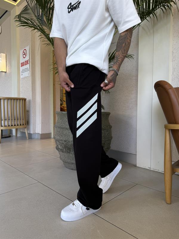 AD Büyük Yan Baskı Eşfoman - Siyah