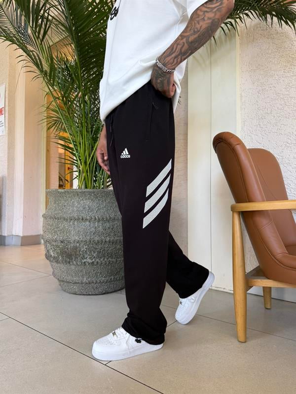 AD Büyük Yan Baskı Eşfoman - Siyah