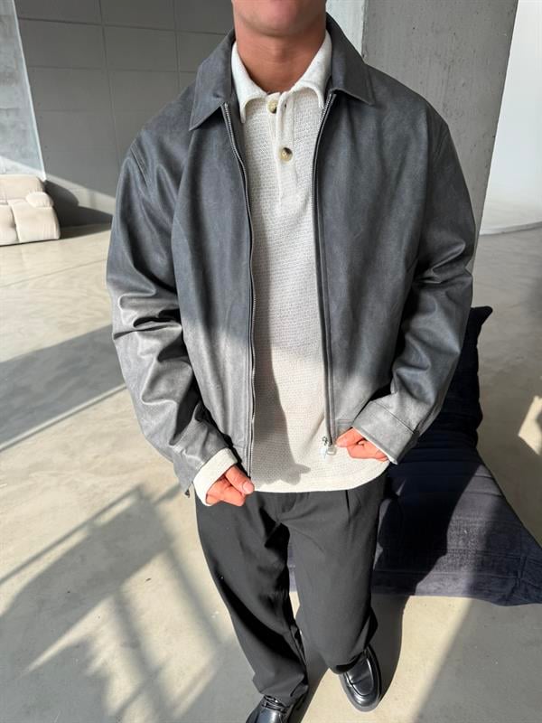 Arden Deri Ceket - Gri