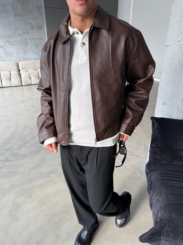 Arden Deri Ceket - Kahve