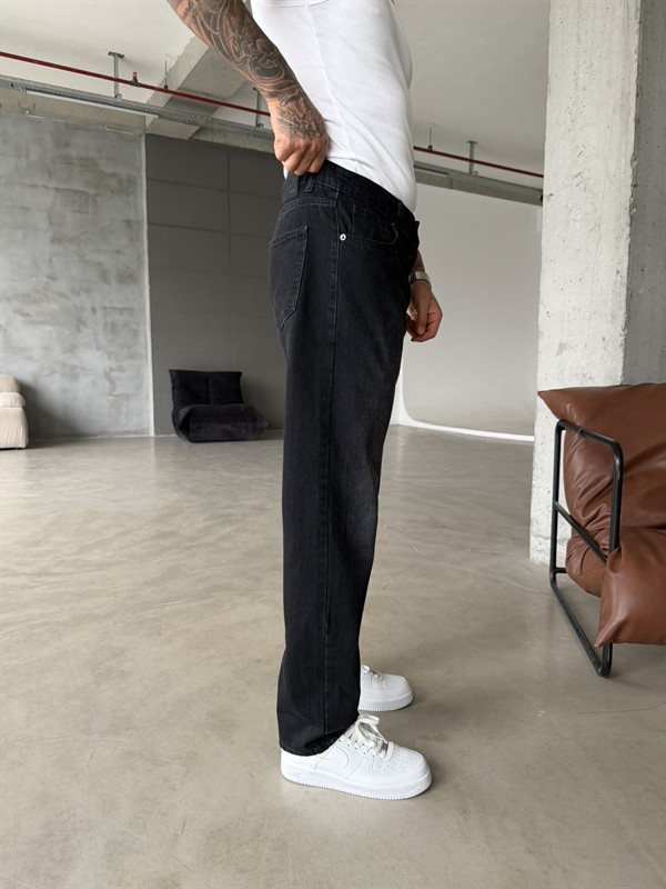 Auro Baggy Fit Eskitme Yıkamalı - Siyah