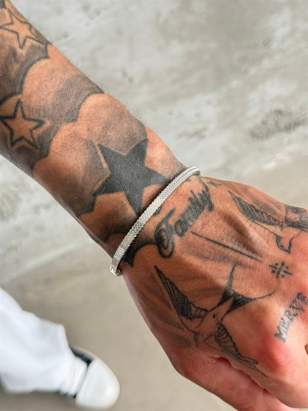 Auro Steel Code Erkek Bileklik - Gümüş