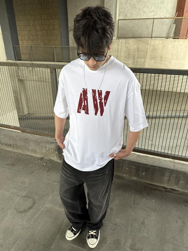 AW Monaco Oversize T-Shirt - Beyaz