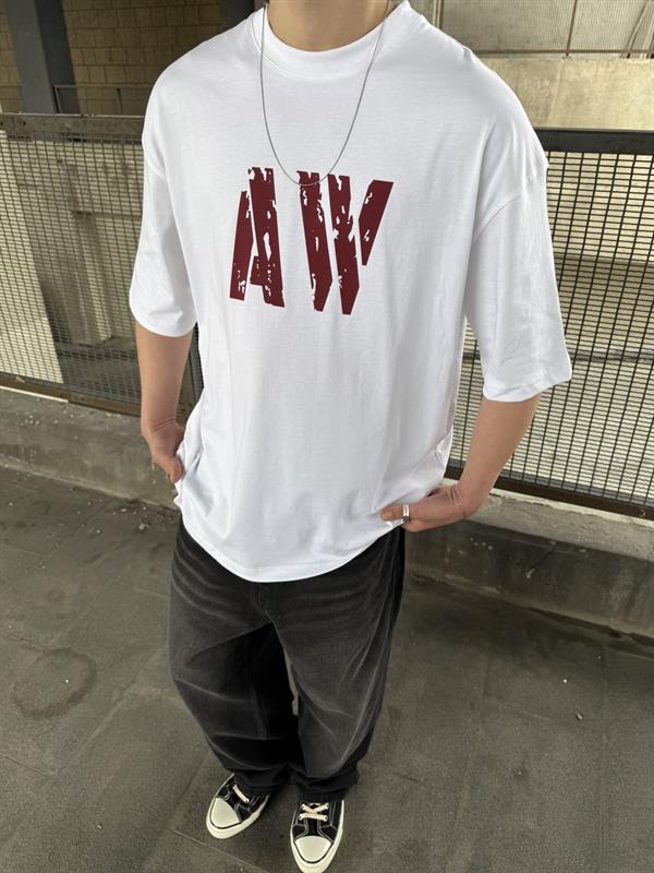 AW Monaco Oversize T-Shirt - Beyaz
