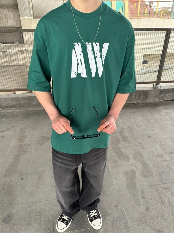 AW Monaco Oversize T-Shirt - Yeşil