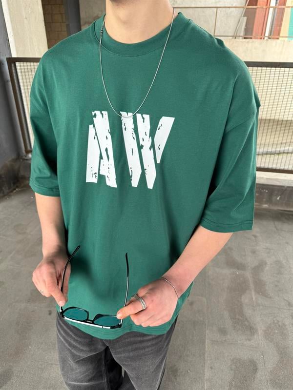 AW Monaco Oversize T-Shirt - Yeşil