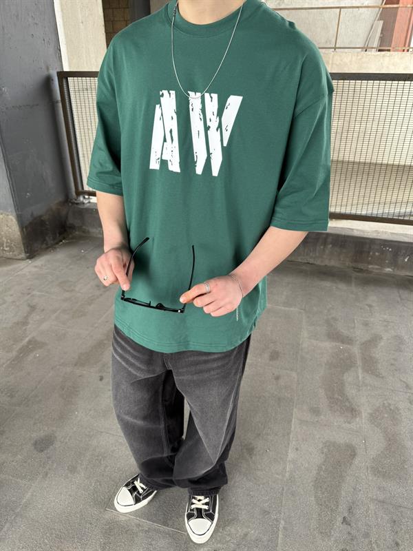 AW Monaco Oversize T-Shirt - Yeşil