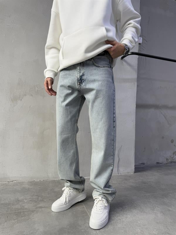 Baggy Basic Jean Pantolon A104-K11 YIKAMALI MAVİ