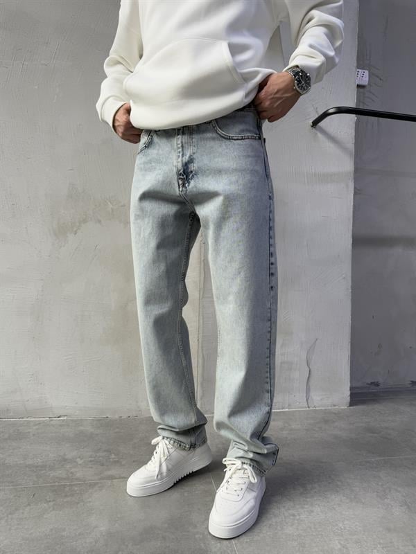 Baggy Basic Jean Pantolon A104-K11 YIKAMALI MAVİ