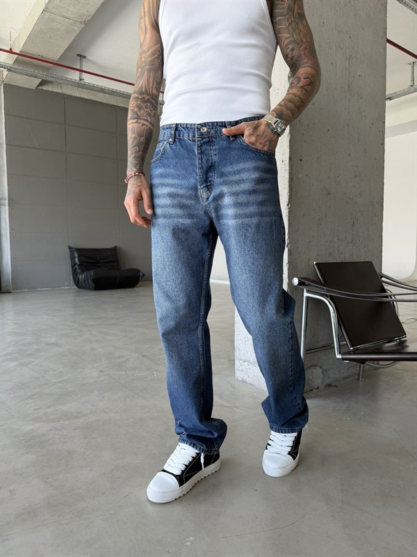 Baggy Fit Basic Pantolon - Lacivert
