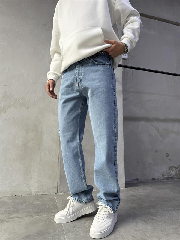 Baggy Lazerli Jean Pantolon A120-KL16 MAVİ