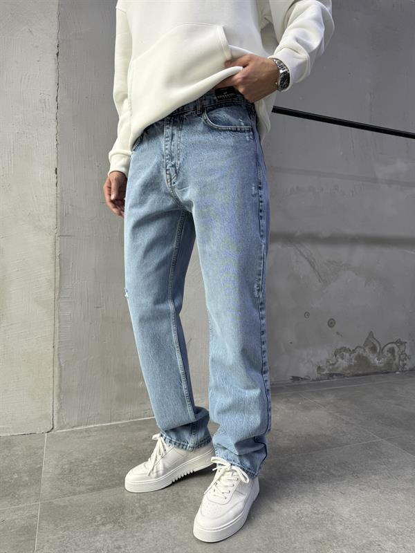 Baggy Lazerli Jean Pantolon A120-KL16 MAVİ