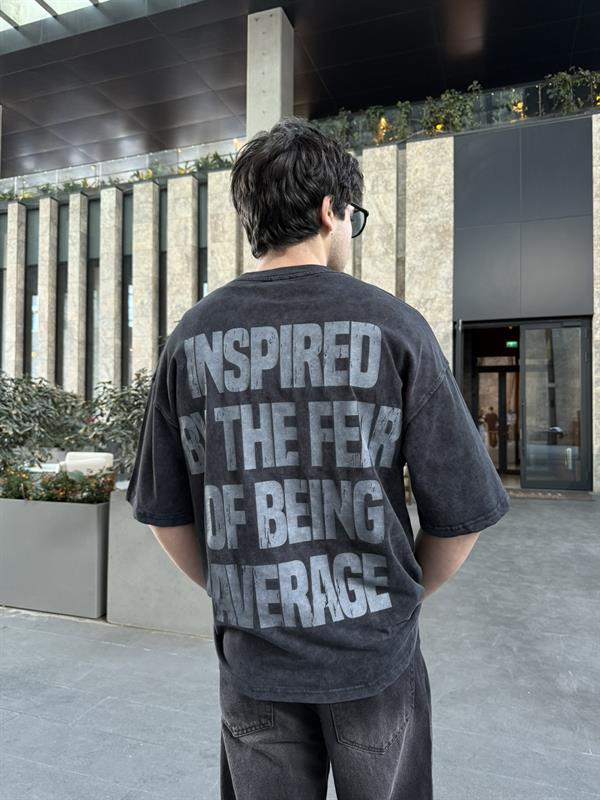 Barier Inspıred Yıkamalı T-Shirt - Siyah