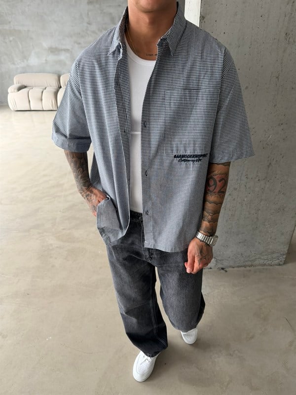 Barmondern Nakışlı Gömlek - Lacivert