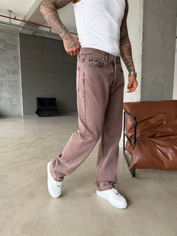 Basic Baggy Fit Pantolon - Kahve