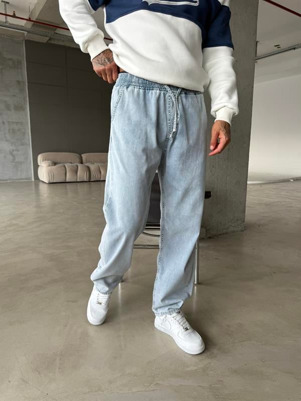 Basic Baggy Pantolon - Mavi