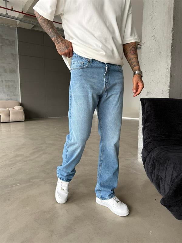 Basic Baggy Pantolon - Mavi